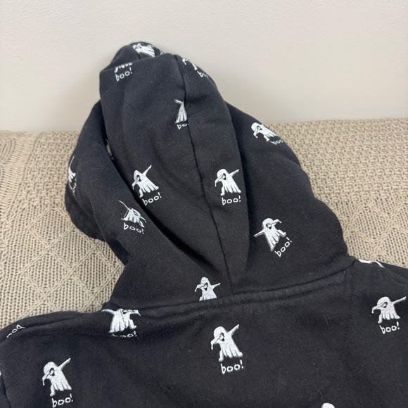Denim & Flower Black Hoodie with Ghosts and “Boo” ~ 9/10 - Picture 8 of 11